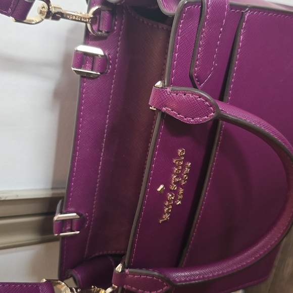 Kate Spade Staci Small Saffiano Crossbody Tote Magenta Purple Barbiecore Pink - Picture 8 of 8